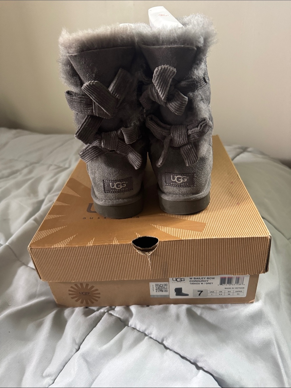 UGG Women’s Bailey Bow Winter Boots in Gray
